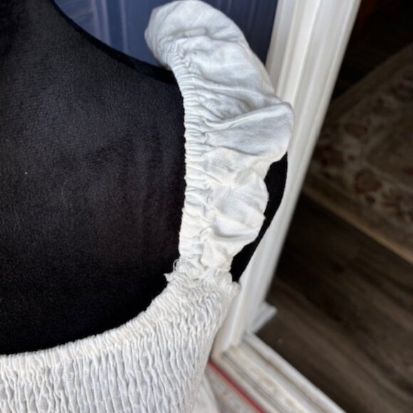 Elodie White Smocked Lined Sun Dress Cottagecore NWT Size L - Picture 3 of 5